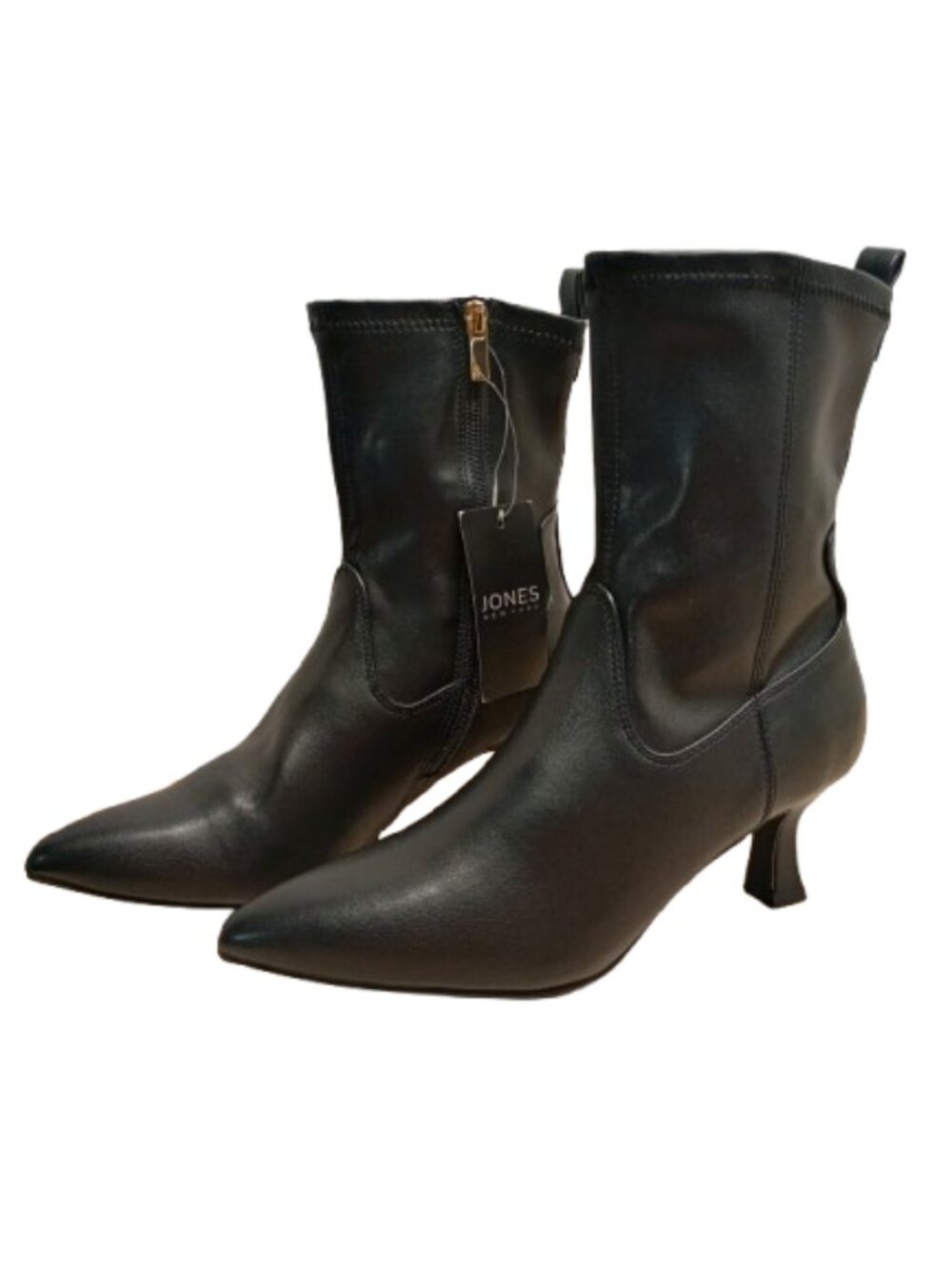 Jones New York Boots Women Size 6.5 M Black SONYAH Kitten Heel Pointed Toe